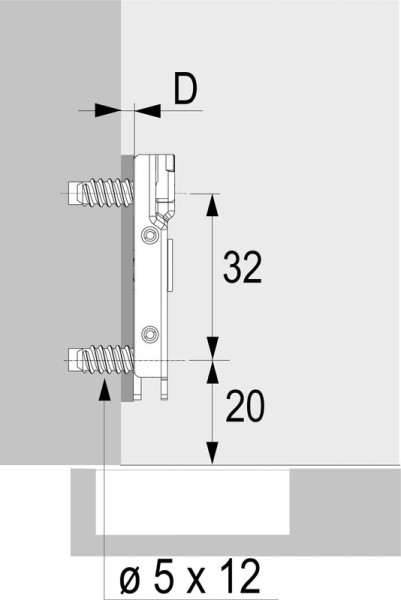 Linear-Montageplatte Avosys, Distanz 3mm, Euroschraube