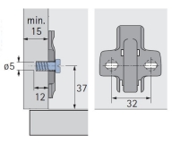 Anschraub-Kreuzmontageplatte 1,5mm - Direktbefestigungsschrauben