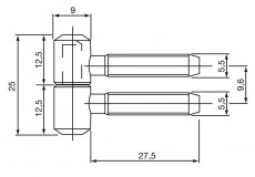 Einbohrband ANUBA vernickelt Rolle 9mm