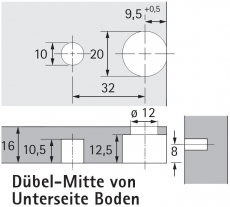 Exzenter Verbindungsbeschlag VB 36 für Böden 16mm