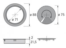 Kabeldurchlass 80mm braun