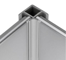 Formteile für Sockelblenden, Aluminium gebürstet; Innen-/Außenecke 90°; Höhe 117mm