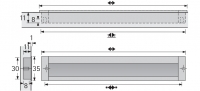 Möbelgriff -Nidum- Bohrabstand 96mm Aluminium und Zink