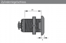 Zylinderriegelschloss  20mm