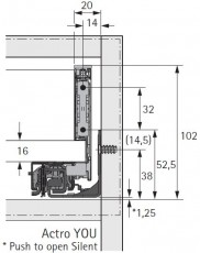 Hettich AvanTech YOU Schubkastenset Höhe 101mm, NL 650mm, silber, 70kg