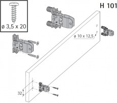 Hettich AvanTech YOU Schubkastenset Höhe 101mm, NL 650mm, silber, 70kg