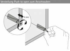 Push-To-Open Magnet zum Anschrauben, lichtgrau, Langhub