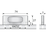 Möbelgriff  -Fermo-  Bohrabstand 64mm  Edelstahl Optik