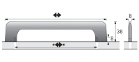 Möbelgriff  -Suasa-  Bohrabstand 160mm Zink Chrom glanz