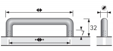 Möbelgriff -Avenio-  Bohrabstand 288mm  Nickel matt