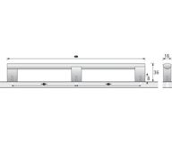Möbelgriff -Clivia-  Bohrabstand 2 x 416mm  Aluminium Eloxiert