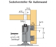 Sockelversteller Systema Top 2000,  80 - 120 mm