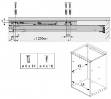 Actro 5D Vollauszug für Bodenmontage NL500mm bis 40kg