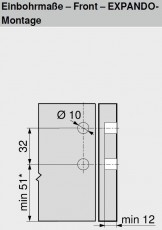 Frontbefestigung M BLUM LEGRABOX pure, EXPANDO