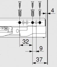 Blum BLUMOTION S Vollauszug für LEGRABOX NL 600mm bis 40kg