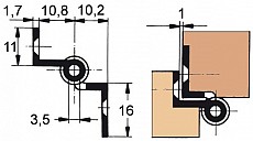 Möbelband, Kr. D 7,5  Rollendurchm. 6mm, 50mm RECHTS