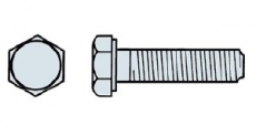 Sechskantschrauben DIN 933 verzinkt, ohne Schaft, M 6/25  ( 100 Stück )
