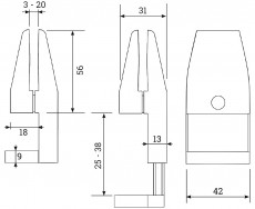 Schallschutzpanel-Tischklemme OK-LINE L, weiss, 25-38mm