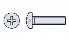 Metallschrauben Pan-Head, Pozi DIN 7985, verzinkt, M 5/20  ( 100 Stück )