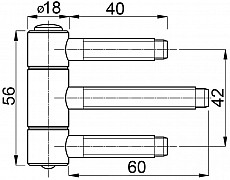ANUBA-HERKULA-Bänder Mod. HR18 verzinkt, 18 mm, Höhe 57 mm Bolzen 40/60 mm