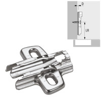 Anschraub-Kreuzmontageplatte 3mm für Senkholzschrauben