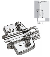 Anschraub-Kreuzmontageplatte 1,5mm mit Direktbefestigungsschrauben