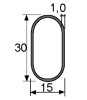 Schrankrohr Oval 1000mm 15/30