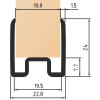 Wangenprofil, 19 mm, Schwarz gebürstet, 250 cm