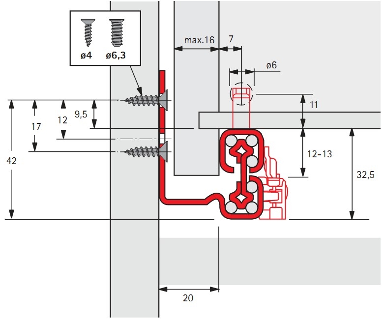 Схема hettich quadro