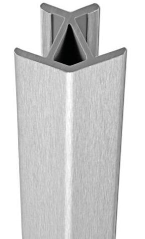 Formteile für Sockelblenden, Aluminium gebürstet; Innen-/Außenecke 135°; Höhe 117mm