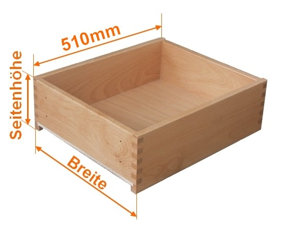 Holzschubkastenlänge 510mm, Breite von 301mm bis 400mm
