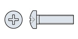 Metallschrauben Pan-Head, Pozi DIN 7985, verzinkt, M 6/60  50 Stück