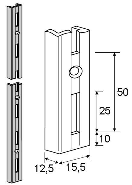 Wandschienen ELEMENT-SYSTEM 50  100cm  silber