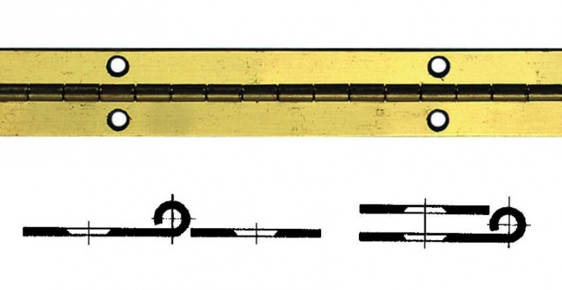Stangenscharniere, 16/1740 mm Stahl vermessingt lackiert