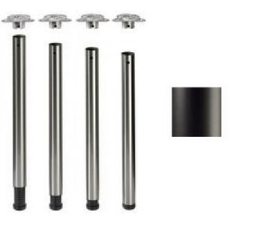 Tischbeine ø60mm x 650mm, großer Verstellbereich, schwarz matt