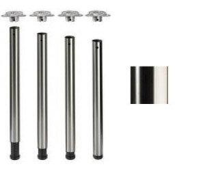 Tischbeine ø60mmx710mm, großer Verstellbereich, Edelstahl finish
