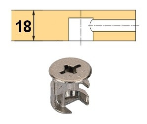 Rastex 15 für 18mm Böden ohne Abdeckrand vernickelt