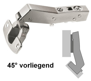 Topfscharnier sensys 8639i W45 für Eck- und Winkelschränke Basis -2mm