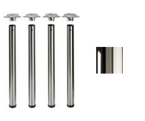 Tischbeine ø80mm x 710mm hochglanz verchromt (Set)