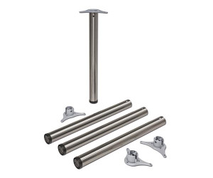 Tischbeine ø60mm x 1100mm aus Stahl Oberfl. Edelstahloptik (Set)