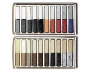 Weichwachs Set 40 Uni- und Holztöne 40 halbe Stangen