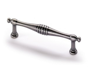 Möbelgriff -Osimo- Bohrabstand 96mm Zinnfarben antik