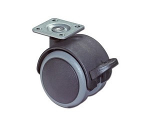 Doppelrolle für Hartböden mit Feststeller Rad 50mm