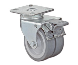 Apparate-Doppelrolle mit Feststeller Rad 75mm