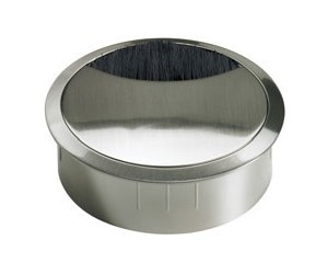 Kabeldurchlass 80mm mit Bürste Edelstahl Optik