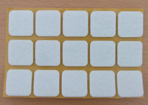 Filzgleiter quadratisch, selbstklebend, 25/25 x 3mm (15 Stück)