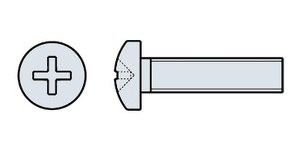 Metallschrauben Pan-Head, Pozi DIN 7985, verzinkt, M 6/60 50 Stück