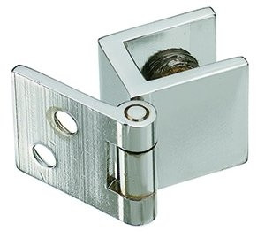 Glastürscharnier 14/17 verchromt poliert, zum Anschrauben (Stück)