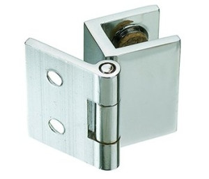 Glastürscharnier 14/25 verchromt poliert, zum Anschrauben (Stück)