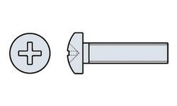 Metallschrauben Pan-Head, Pozi DIN 7985, verzinkt, M 4/35 ( 100 Stück )